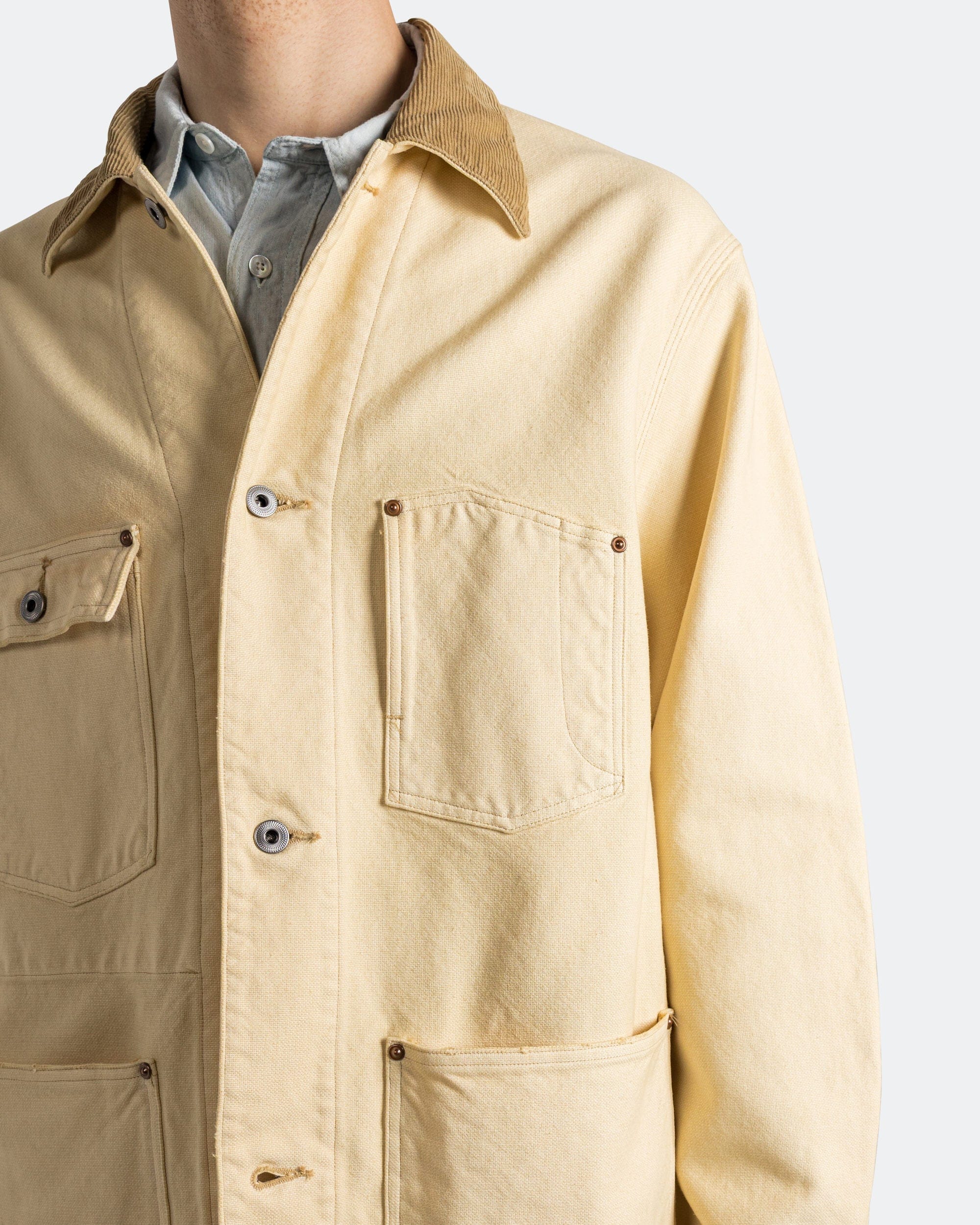 A.PRESSE Vintage Silk Hemp Coverall Jacket - Beige