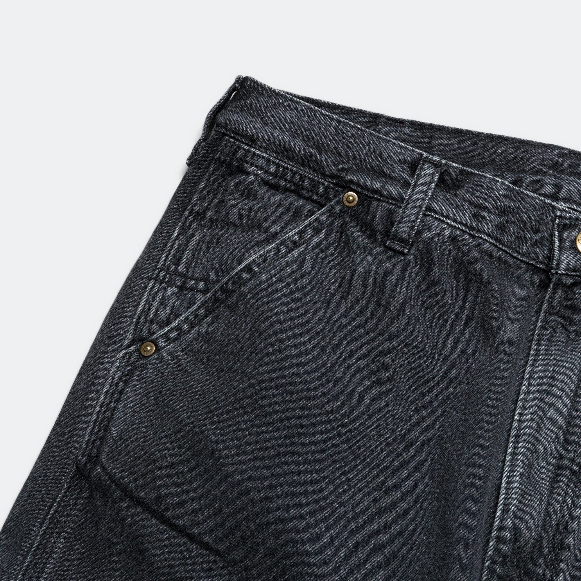 orSlow Dad's Fit Painter Pants - Black Denim Stone Wash