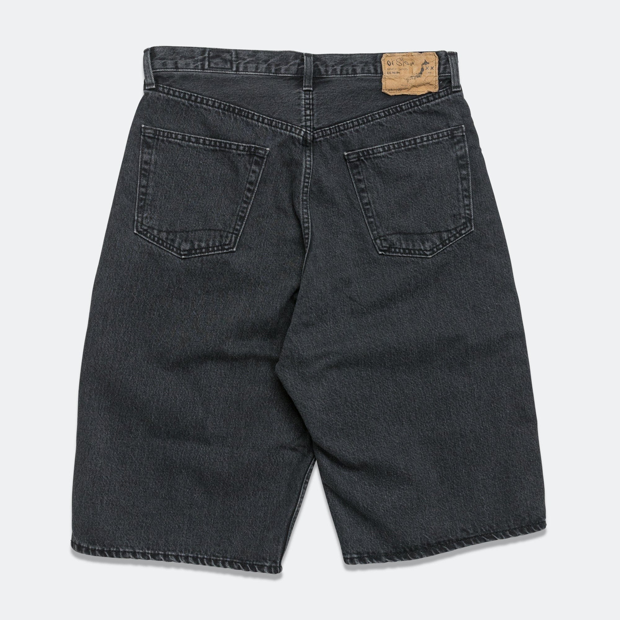 orSlow Super Dad Fit Shorts - Black Denim Stone