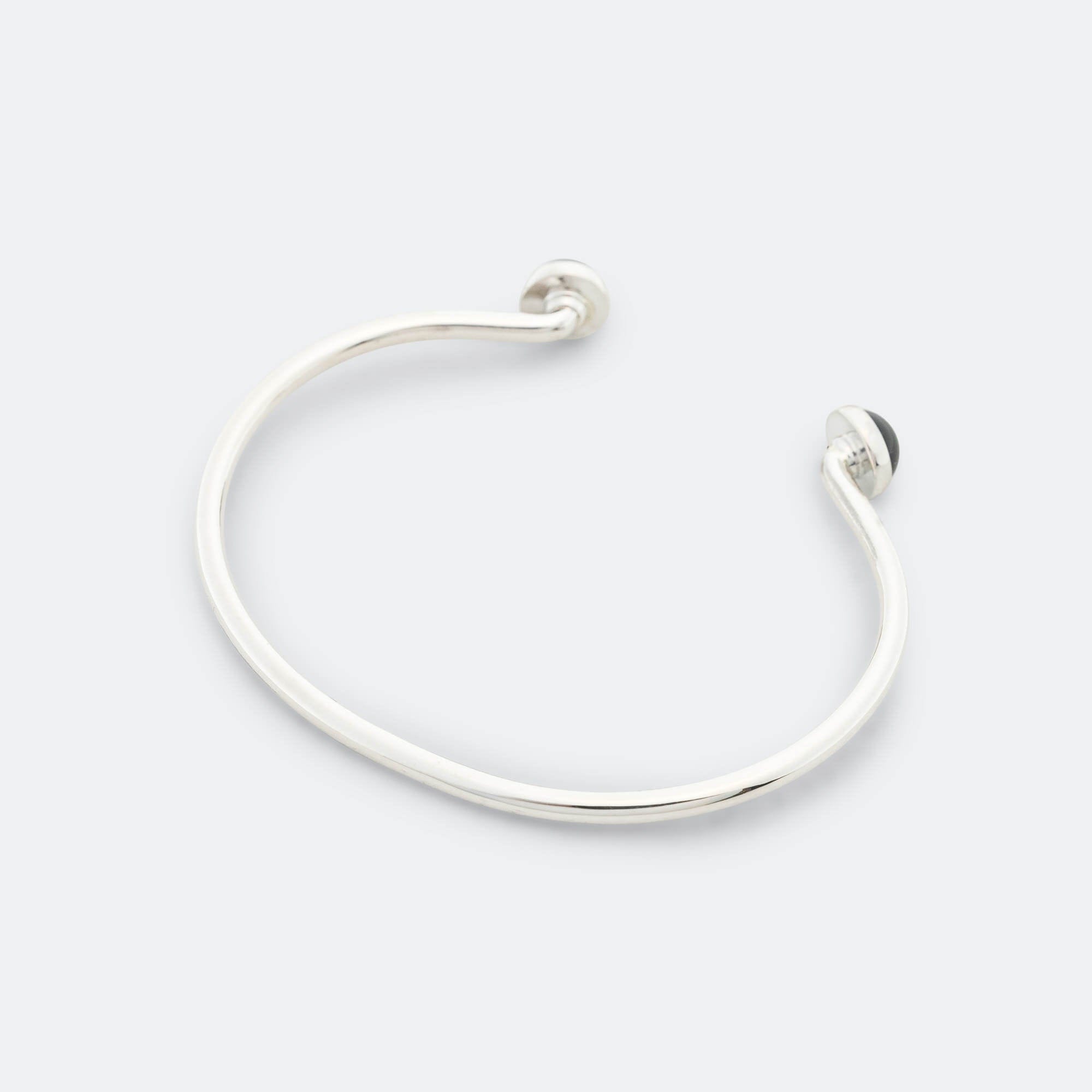 Mikia Bangle Bracelet - 925 Silver/Onyx