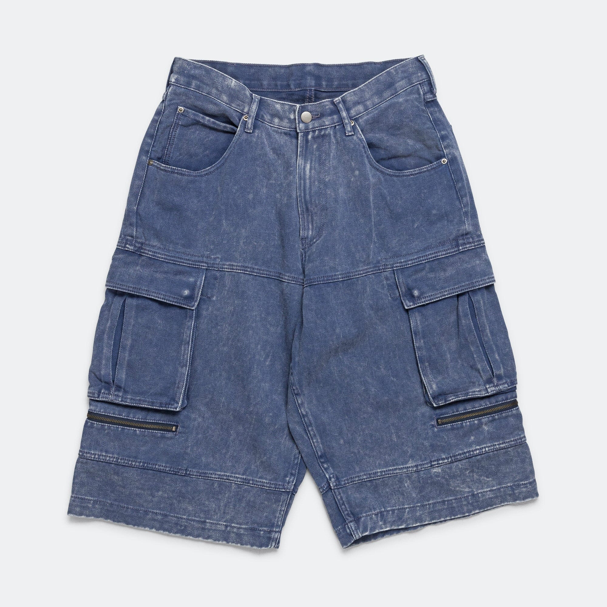 Beams Faded Cargo Shorts - Blue