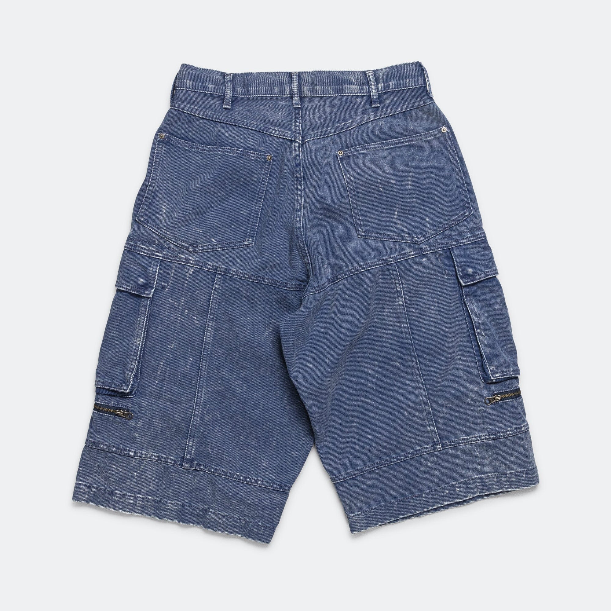 Beams Faded Cargo Shorts - Blue