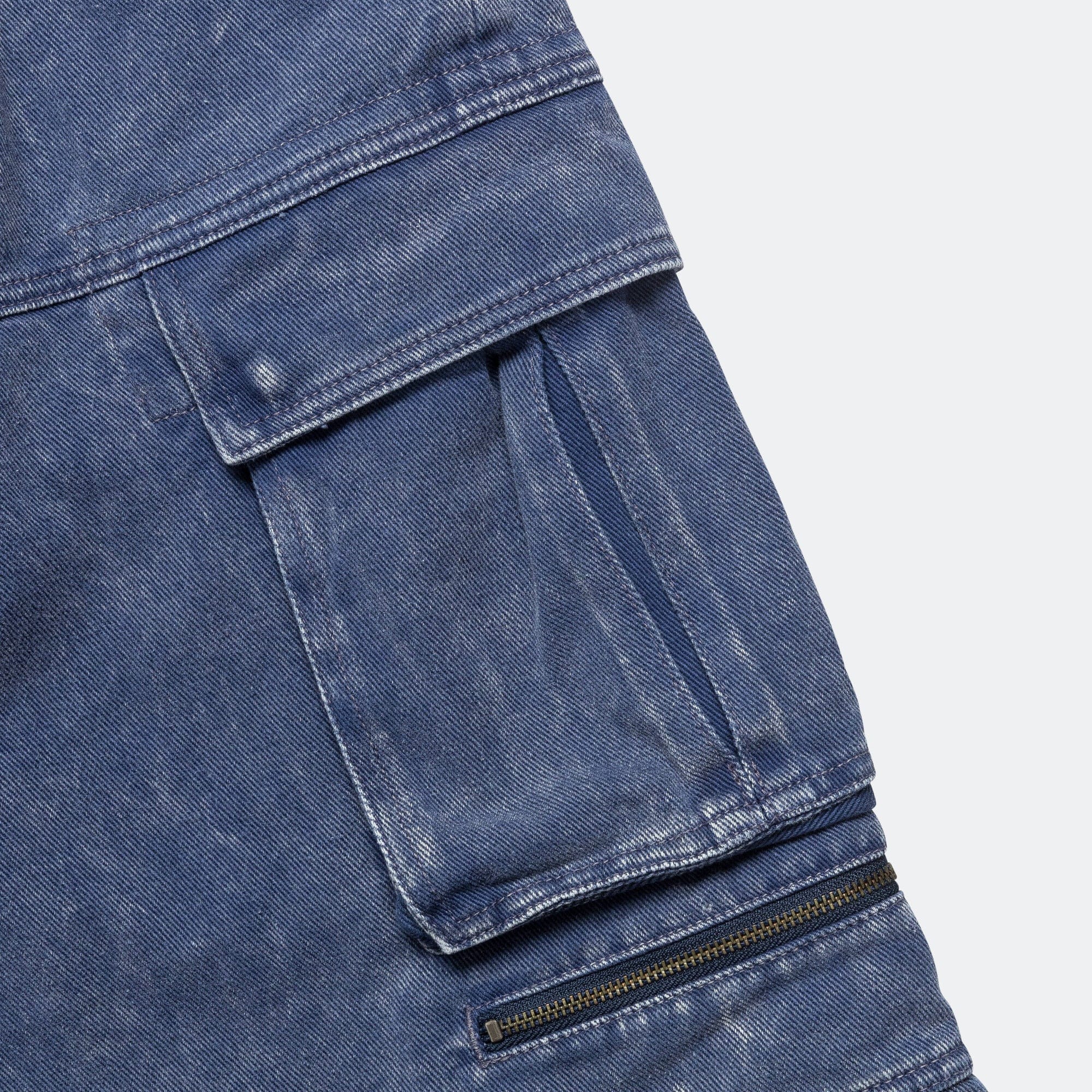 Beams Faded Cargo Shorts - Blue