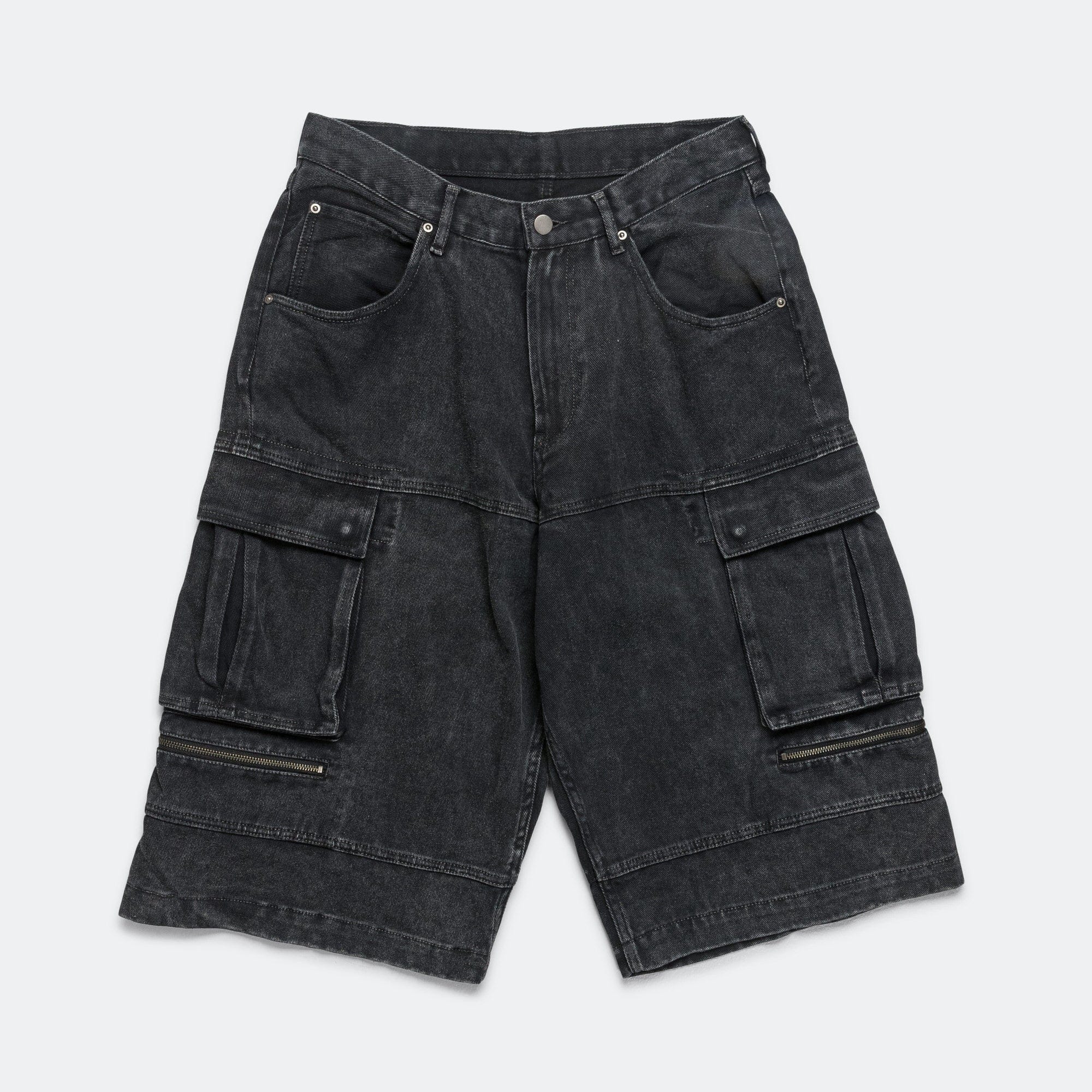 Beams Faded Cargo Shorts - Black