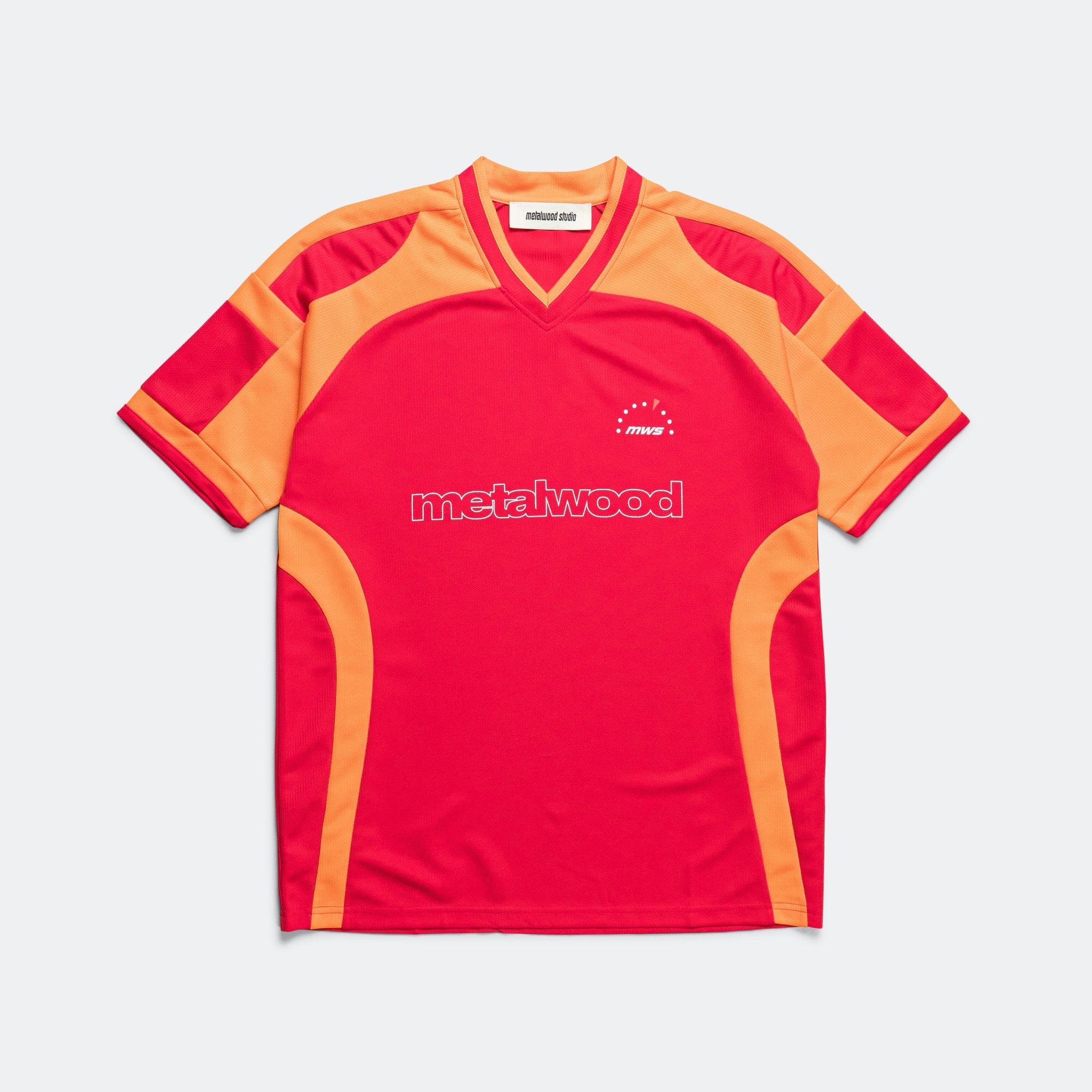 Metalwood Paneled Jersey - Red/Orange