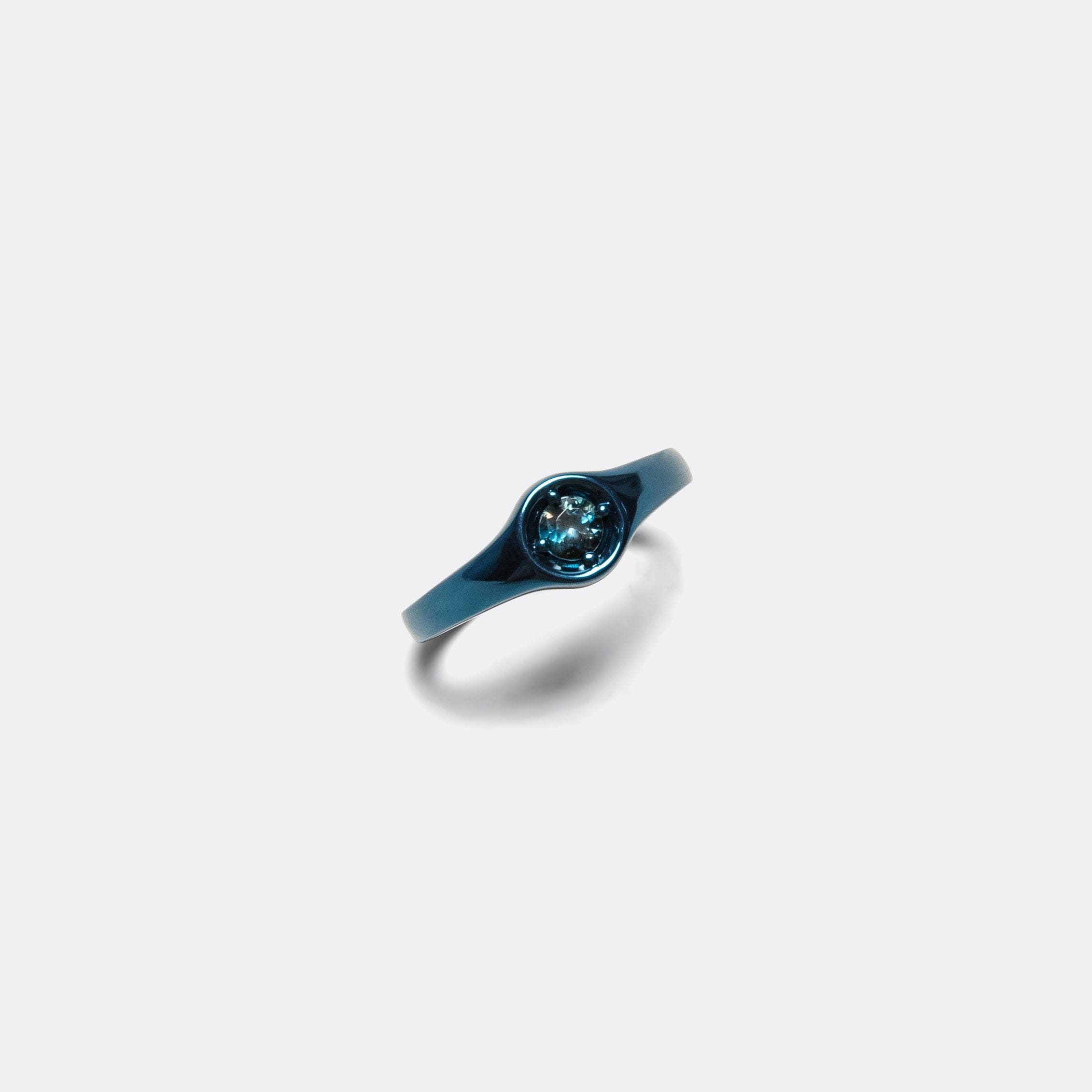 Polite Worldwide Graphic Sapphire Ring - Blue Sapphire/9k Gold