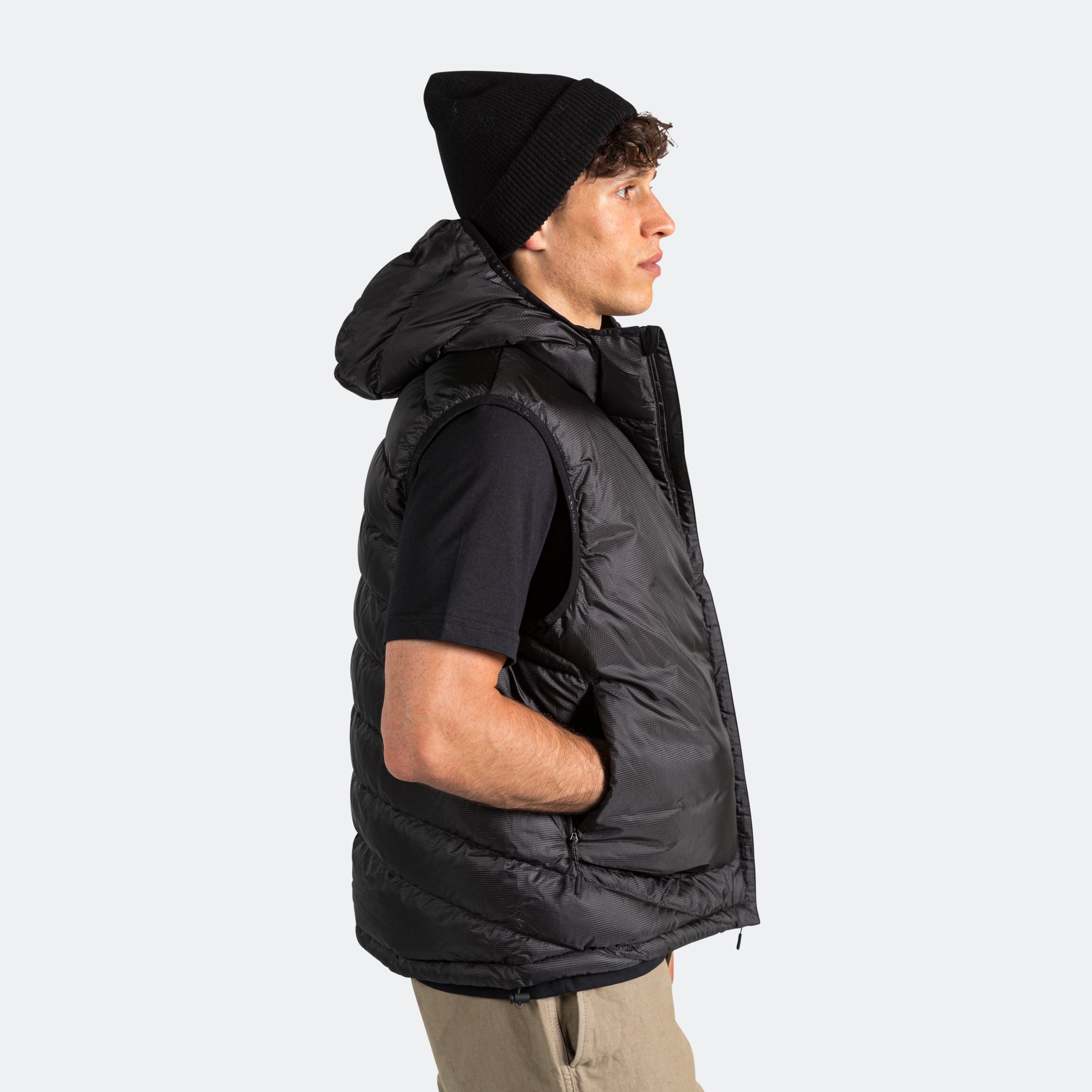 Norse Projects Arktisk Pasmo Rip Hooded Down Gilet - Black