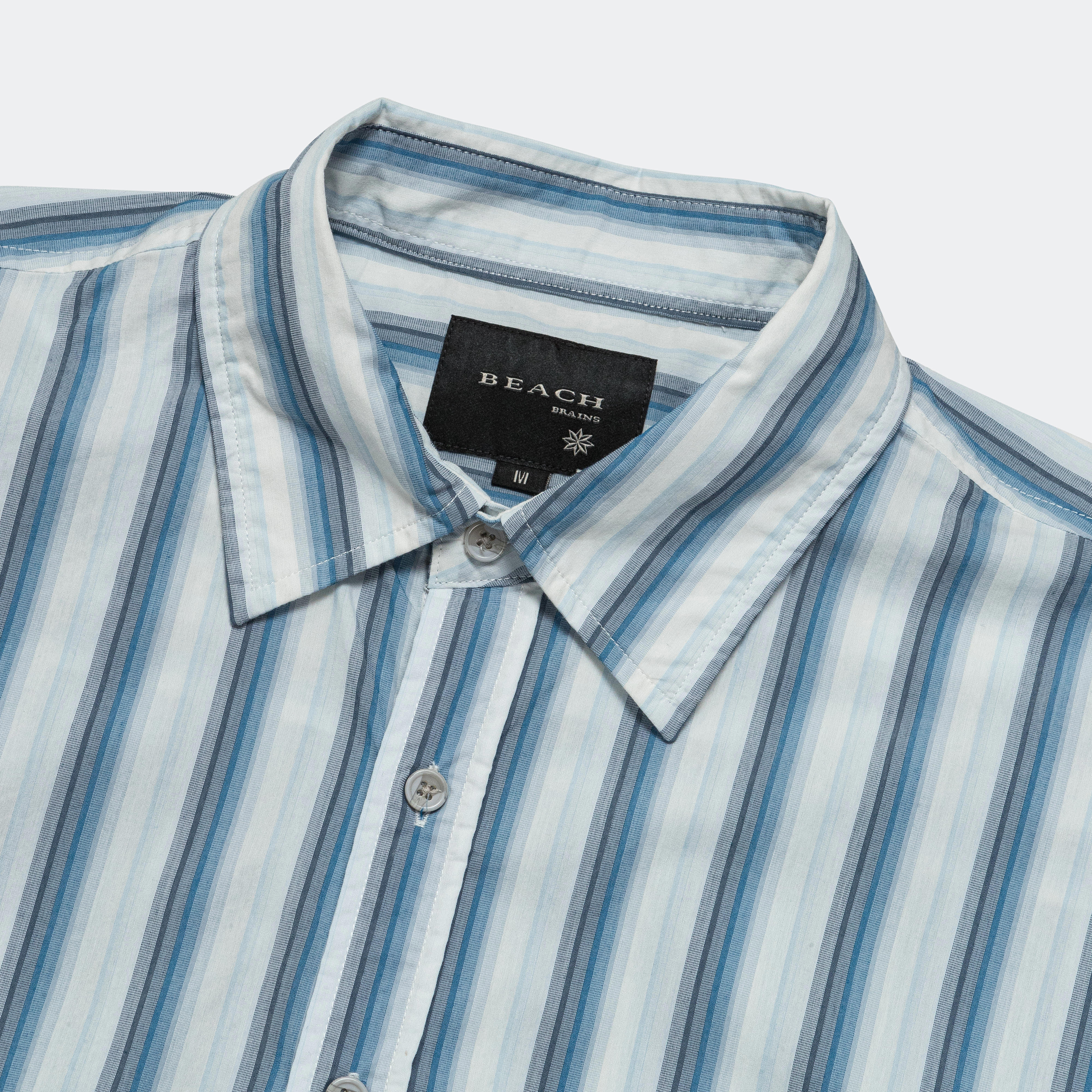 Beach Brains Big SS Shirt - Blue Stripe