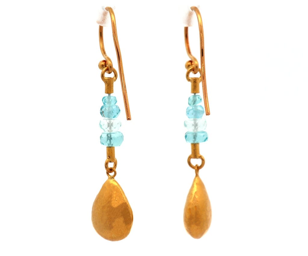 Gurhan Blue Sapphire Dangle Earrings in 22K