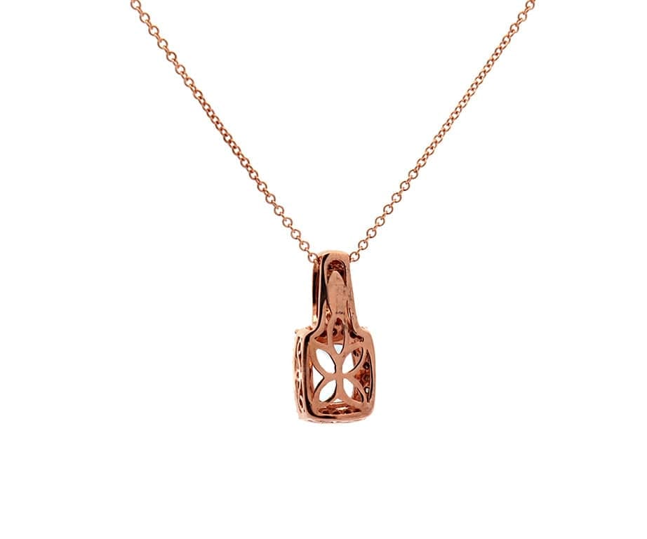 Le Vian Aquamarine & 0.25ctw Chocolate & White Diamond Frame Pendant Necklace 14K