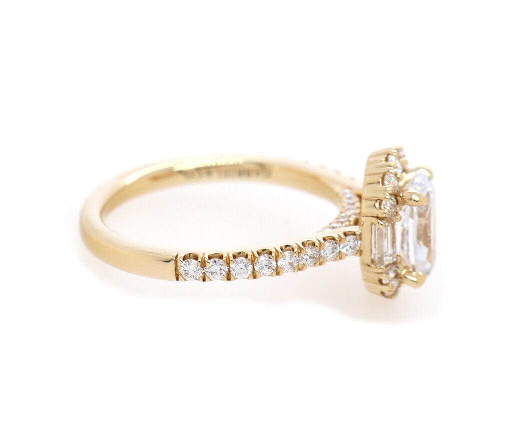 Gabriel & Co. New Gabriel & Co 0.69ctw Diamond Hamilton Oval Frame Straight Semi Ring 14K