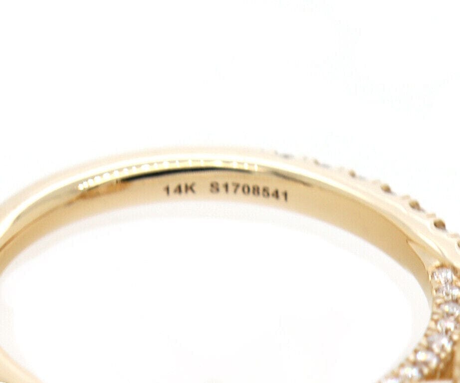 Gabriel & Co. New Gabriel & Co 0.69ctw Diamond Hamilton Oval Frame Straight Semi Ring 14K