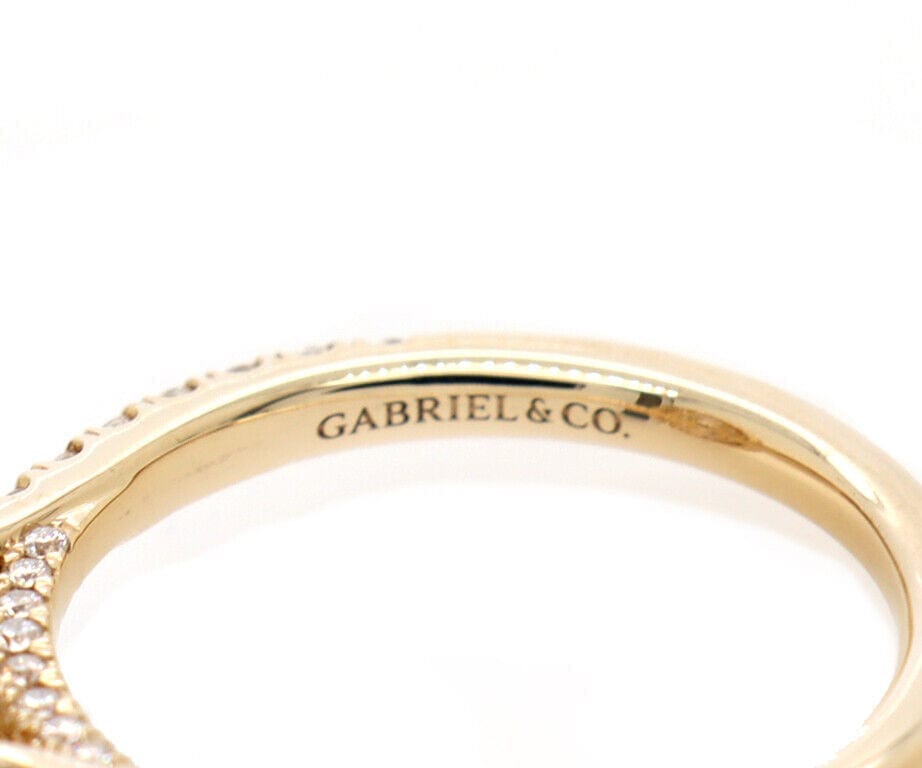 Gabriel & Co. New Gabriel & Co 0.69ctw Diamond Hamilton Oval Frame Straight Semi Ring 14K