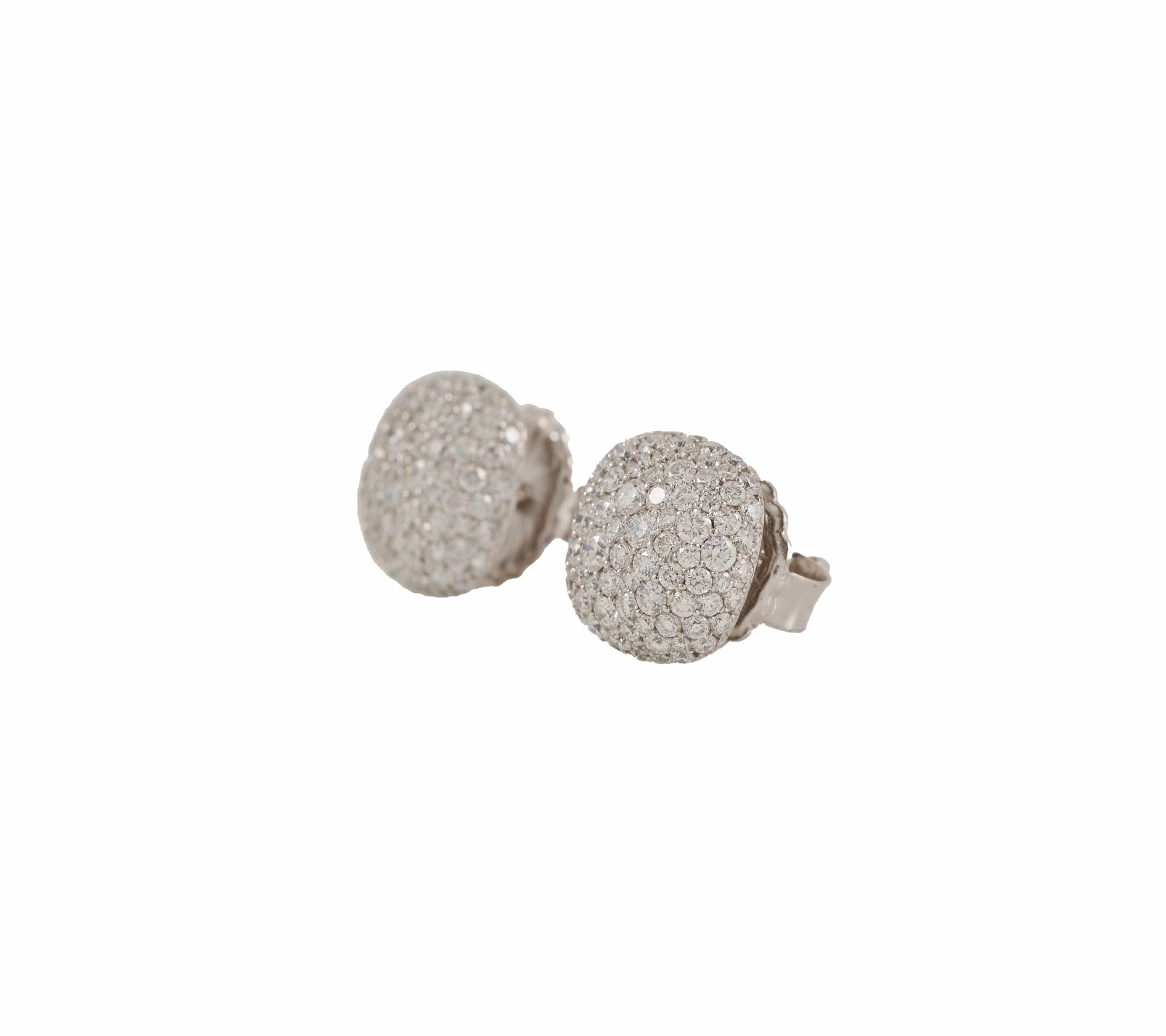 David Yurman 1.35ctw Pave Diamond Cushion Stud Earrings in 18K W/Box