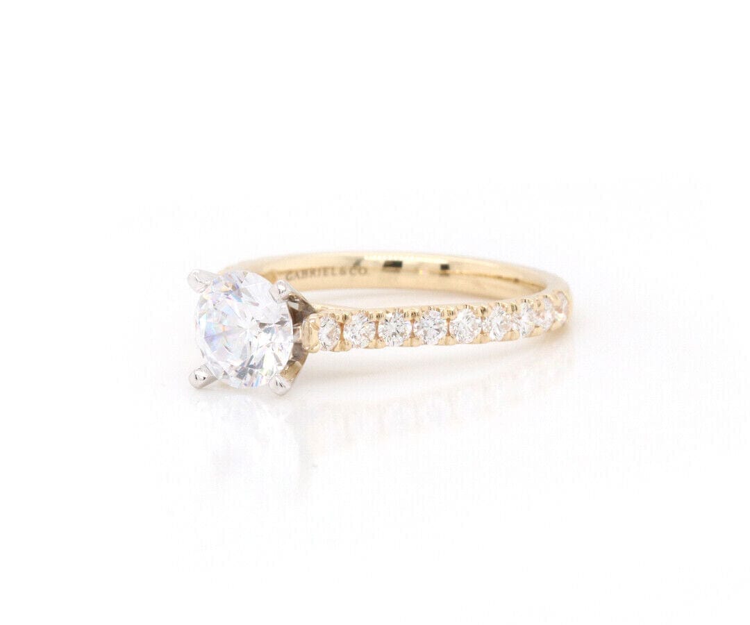 Gabriel & Co. New Gabriel & Co. 0.51ctw Diamond Shared Prong Semi Mount Ring in 14K