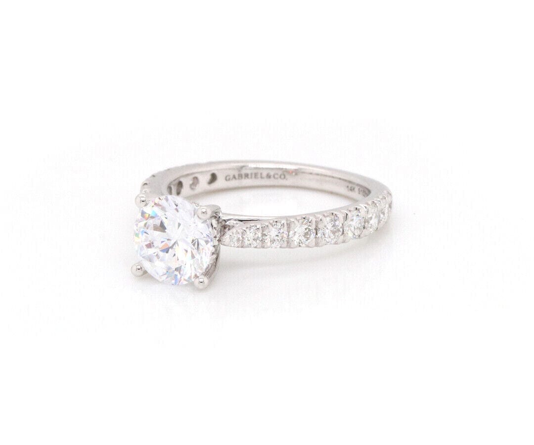 Gabriel & Co. New Gabriel & Co. 0.81ctw Diamond Straight Semi Mount Ring in 14K