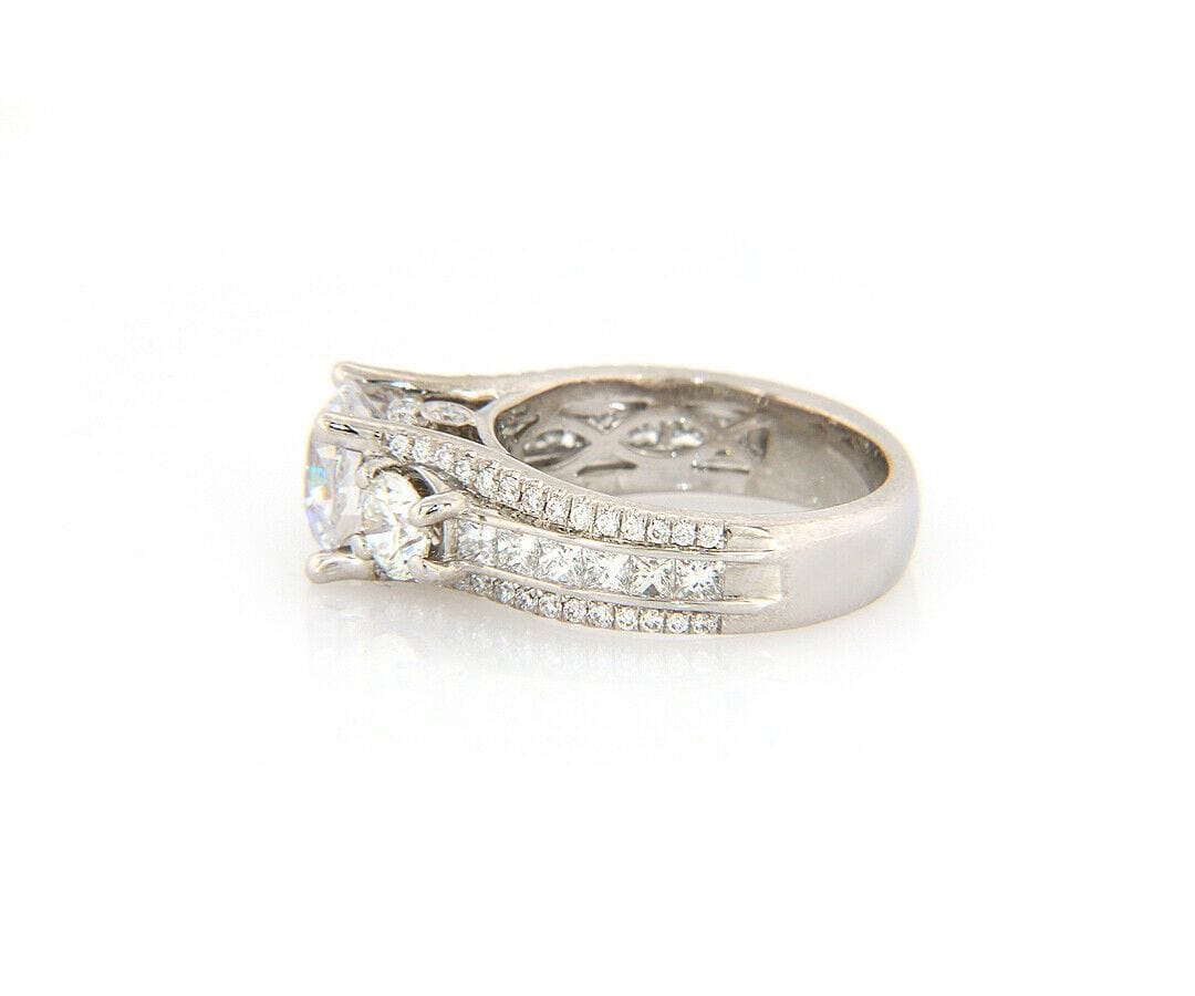 Gabriel & Co. New Gabriel & Co. 1.80ctw Diamond Three Stone Semi Mount Ring in 14K