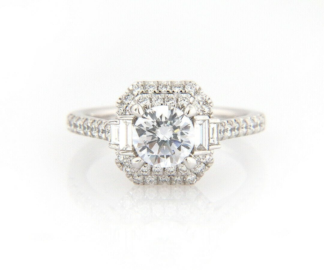 Gabriel & Co. New Gabriel & Co. 0.60ctw Cushion Double Frame Semi Mount Ring in 14K