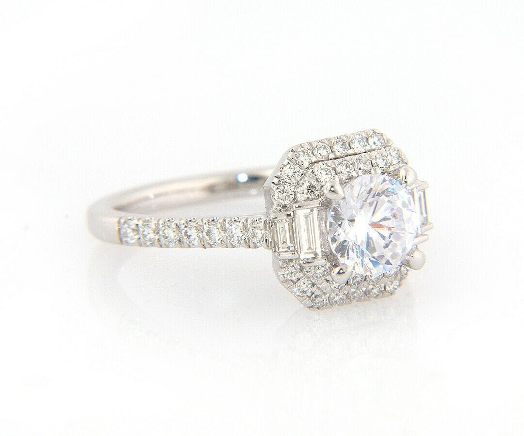 Gabriel & Co. New Gabriel & Co. 0.60ctw Cushion Double Frame Semi Mount Ring in 14K