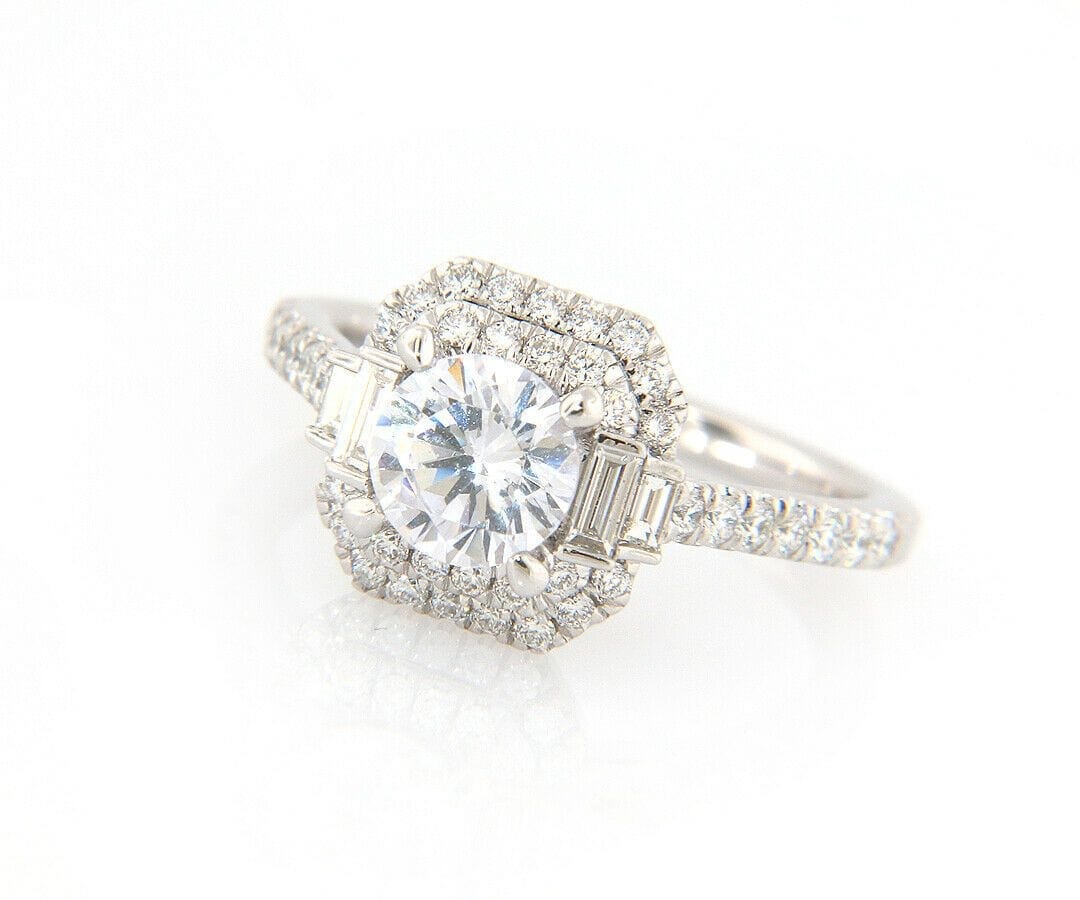 Gabriel & Co. New Gabriel & Co. 0.60ctw Cushion Double Frame Semi Mount Ring in 14K