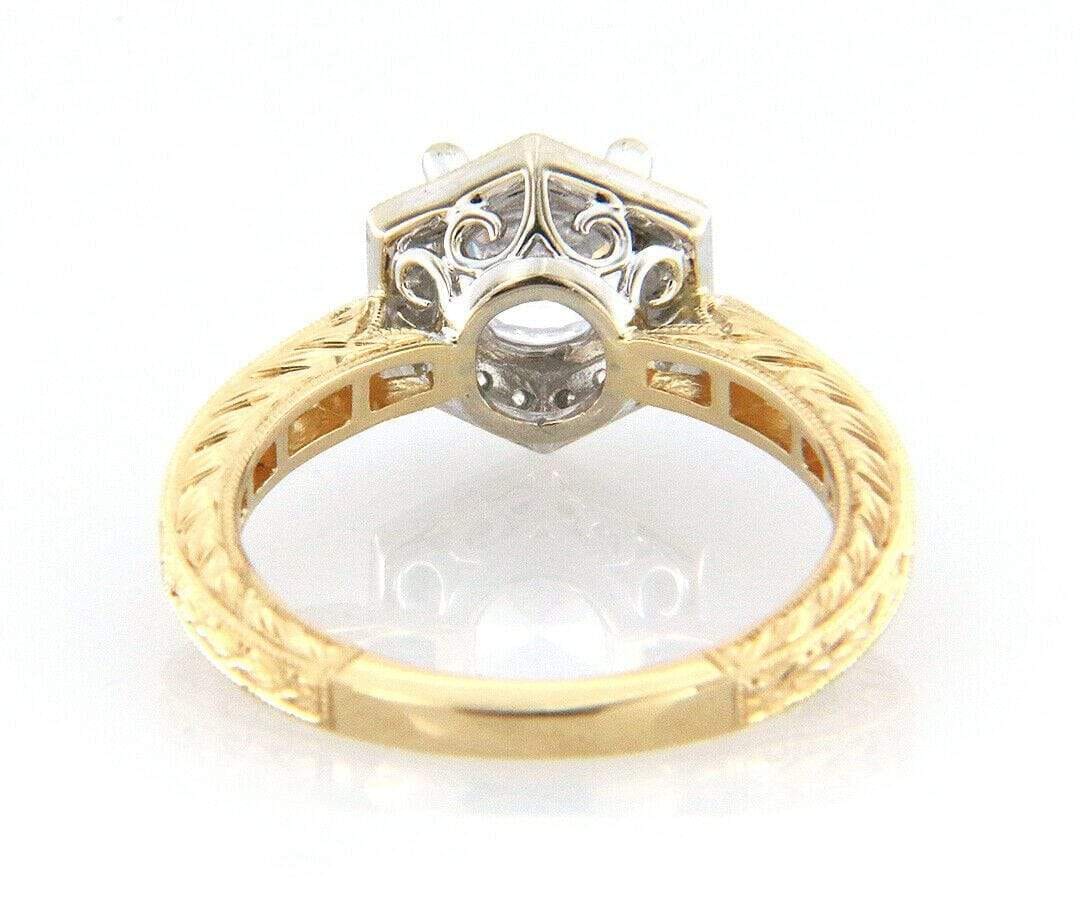Gabriel & Co. New Gabriel & Co. 0.27ctw Hexagon Frame Semi Mount Ring in 14K