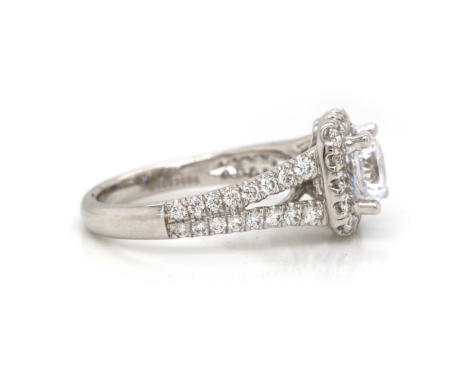Gabriel & Co. New Gabriel & Co. Diamond Halo Split Shank Semi Mount Ring in 14K