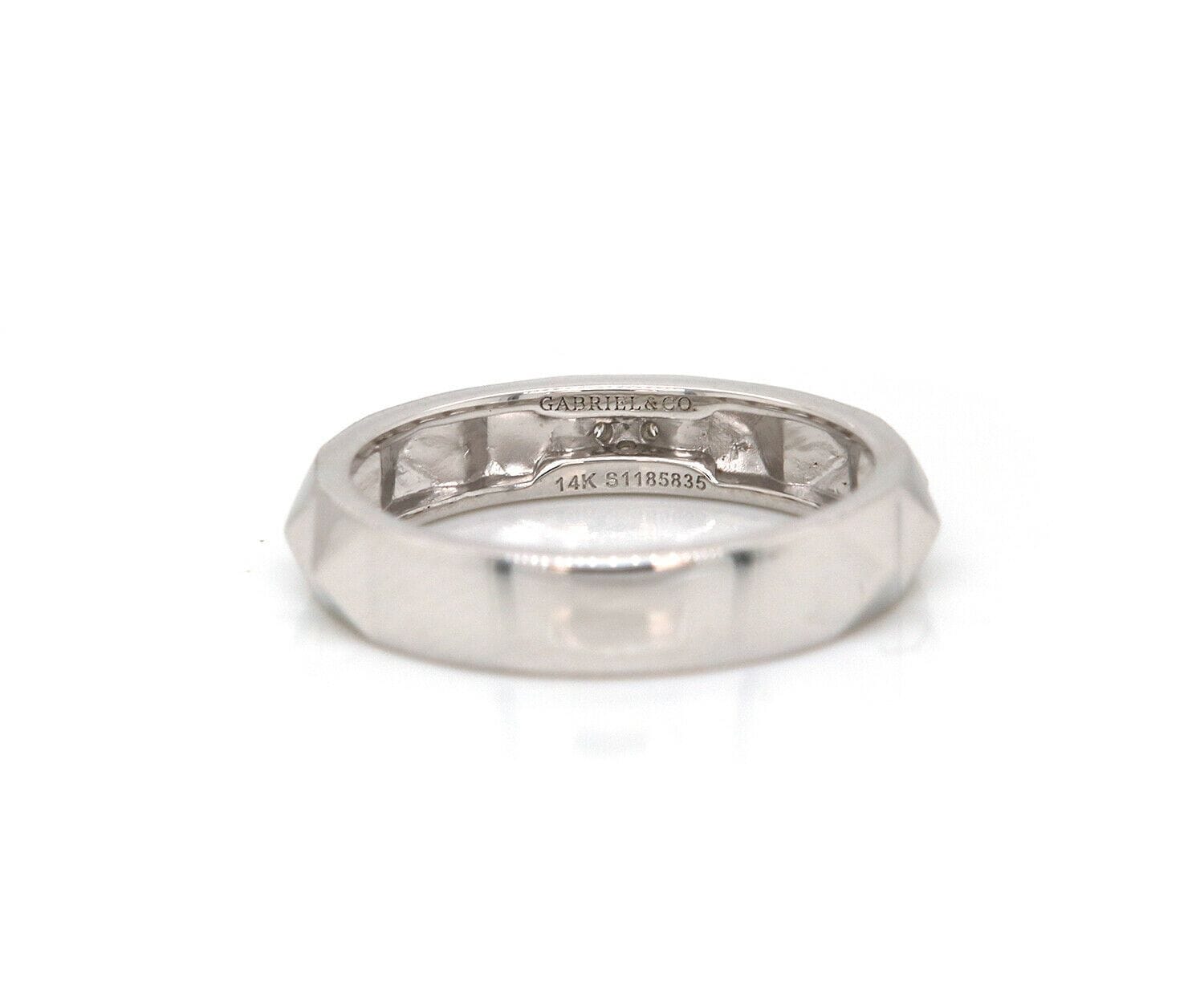 Gabriel & Co. New Gabriel & Co. Pave Diamond Pyramid Stud Band Ring in 14K