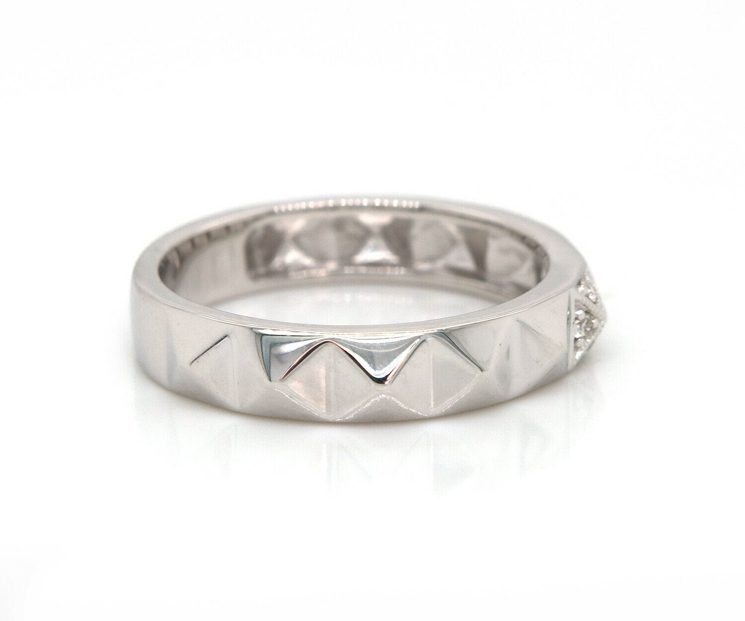 Gabriel & Co. New Gabriel & Co. Pave Diamond Pyramid Stud Band Ring in 14K