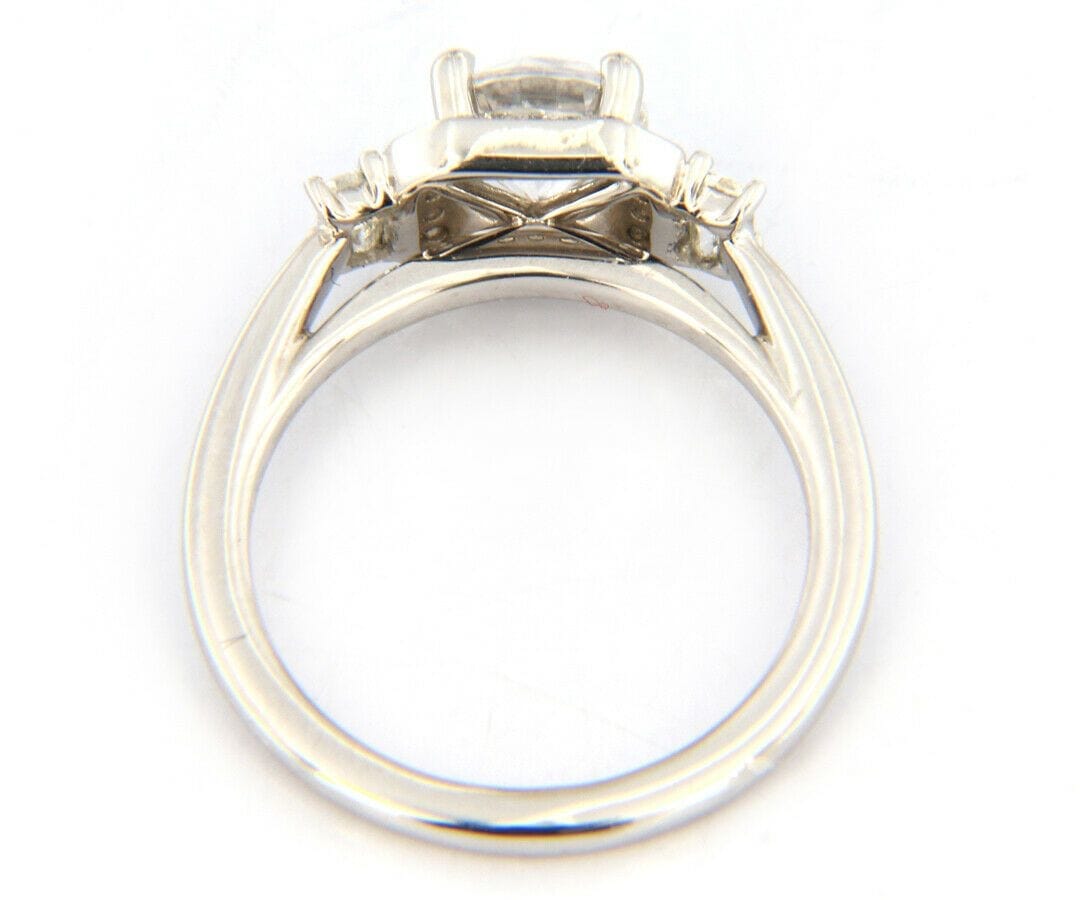 Gabriel & Co. New Gabriel & Co. Art Deco Octagonal Three Stone Halo Semi Mount Ring in 14K