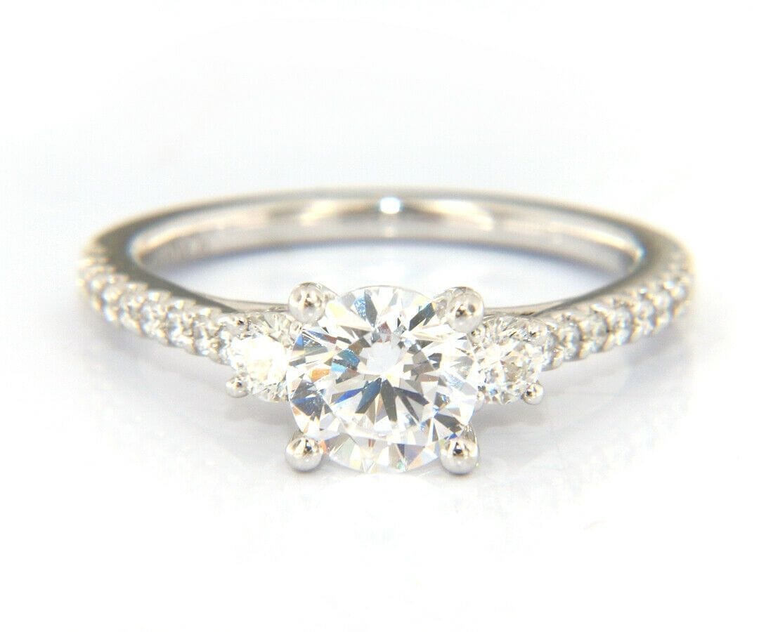 Gabriel & Co. New Gabriel & Co. Diamond Three Stone Semi Mount Ring in 14K