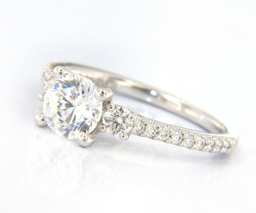 Gabriel & Co. New Gabriel & Co. Diamond Three Stone Semi Mount Ring in 14K