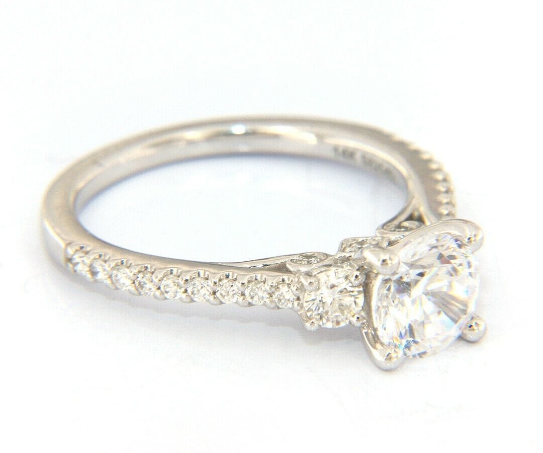 Gabriel & Co. New Gabriel & Co. Diamond Three Stone Semi Mount Ring in 14K