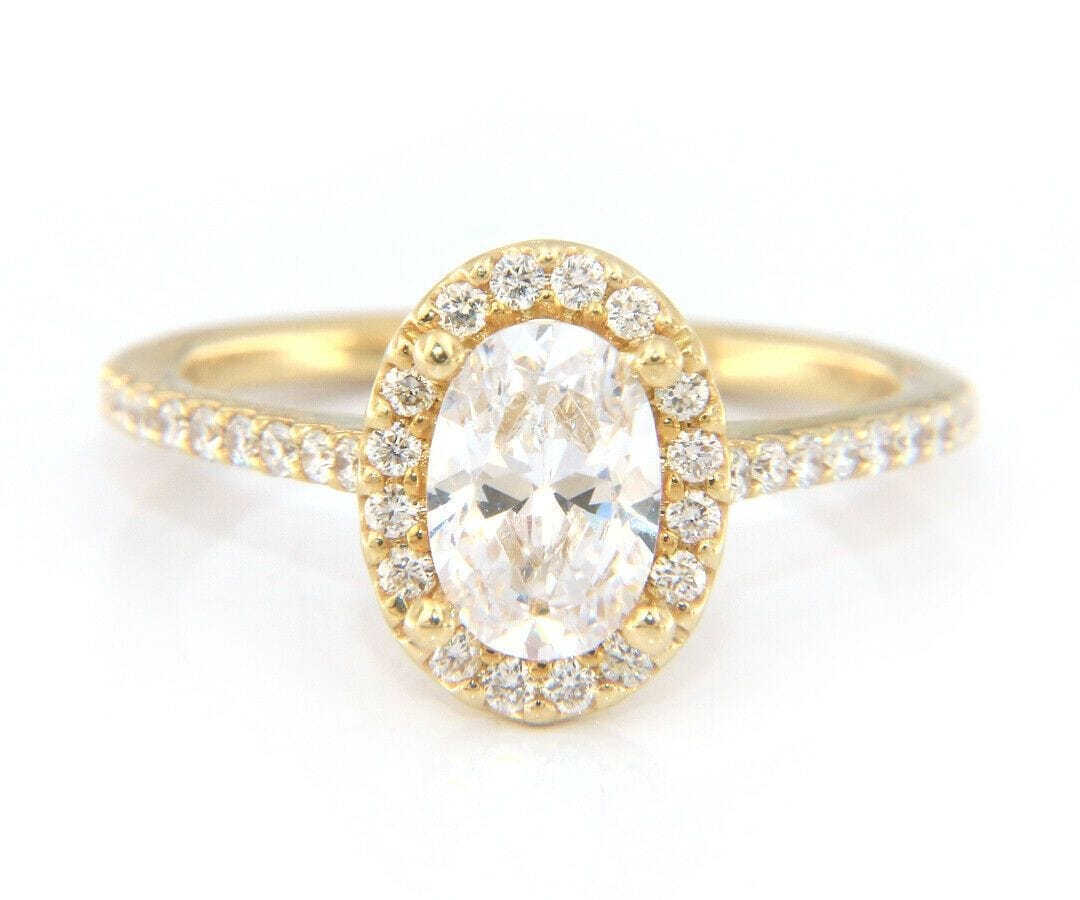 Gabriel & Co. New Gabriel & Co. Oval Diamond Halo Semi Mount Ring in 14K