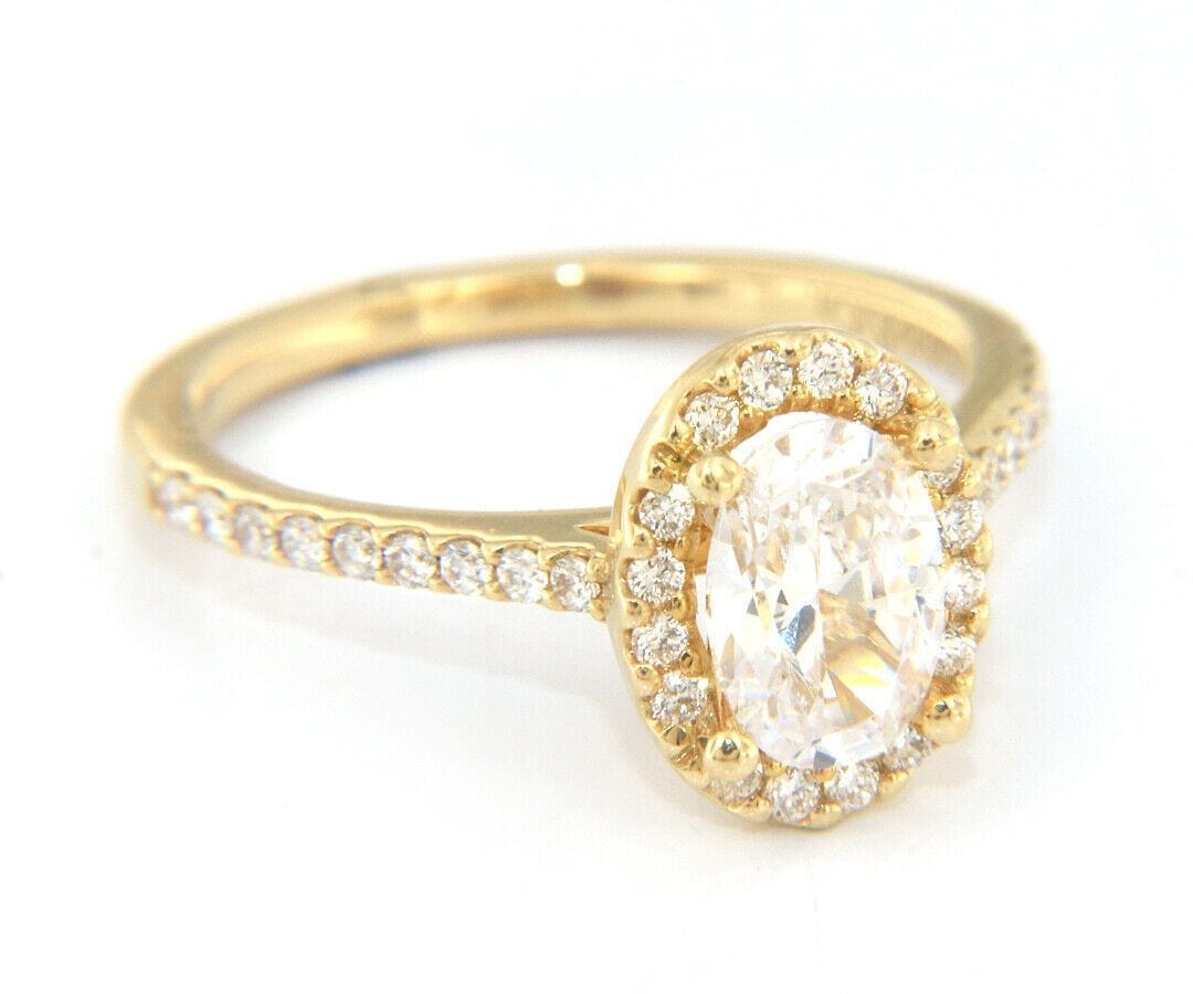 Gabriel & Co. New Gabriel & Co. Oval Diamond Halo Semi Mount Ring in 14K