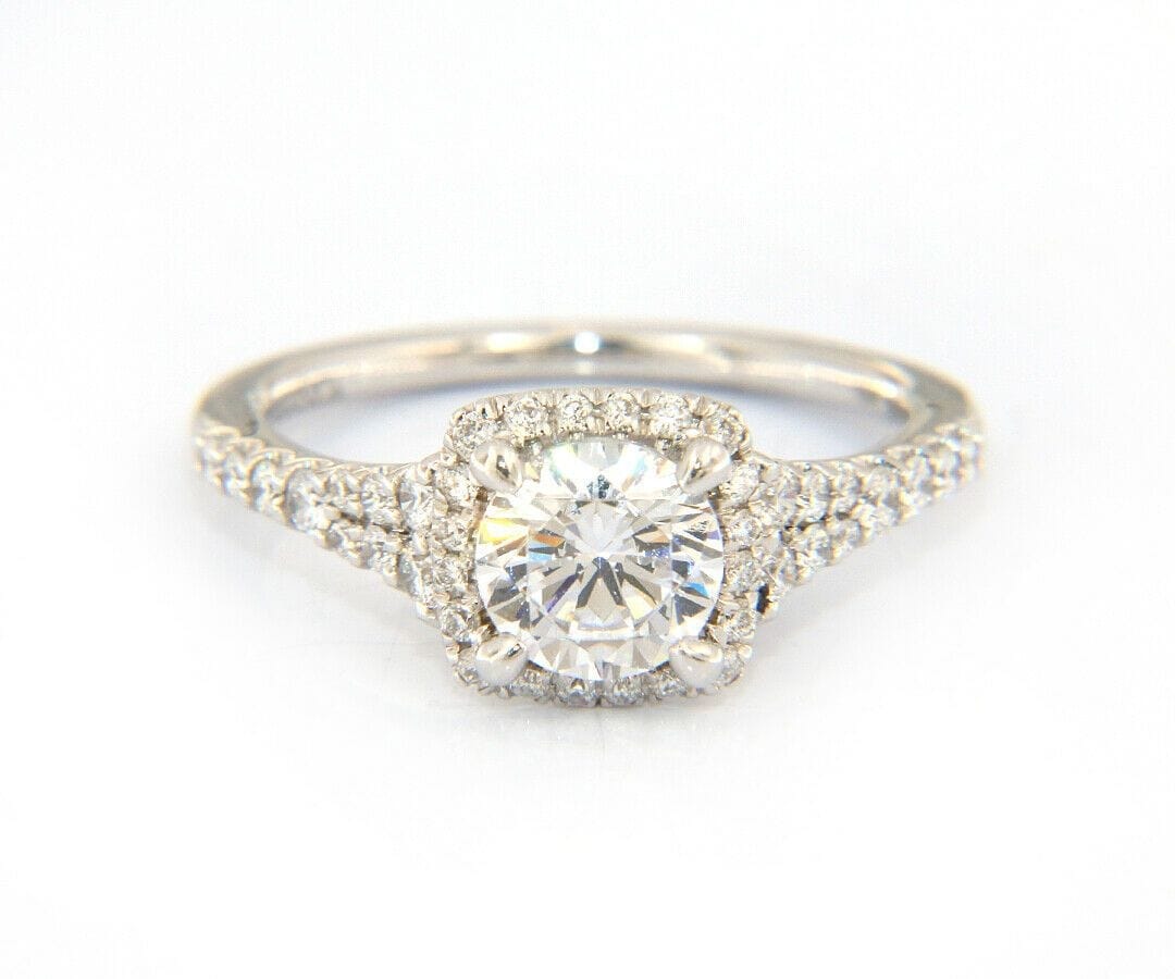 Gabriel & Co. New Gabriel & Co. Halo Double Row Semi Mount Ring in 18kt