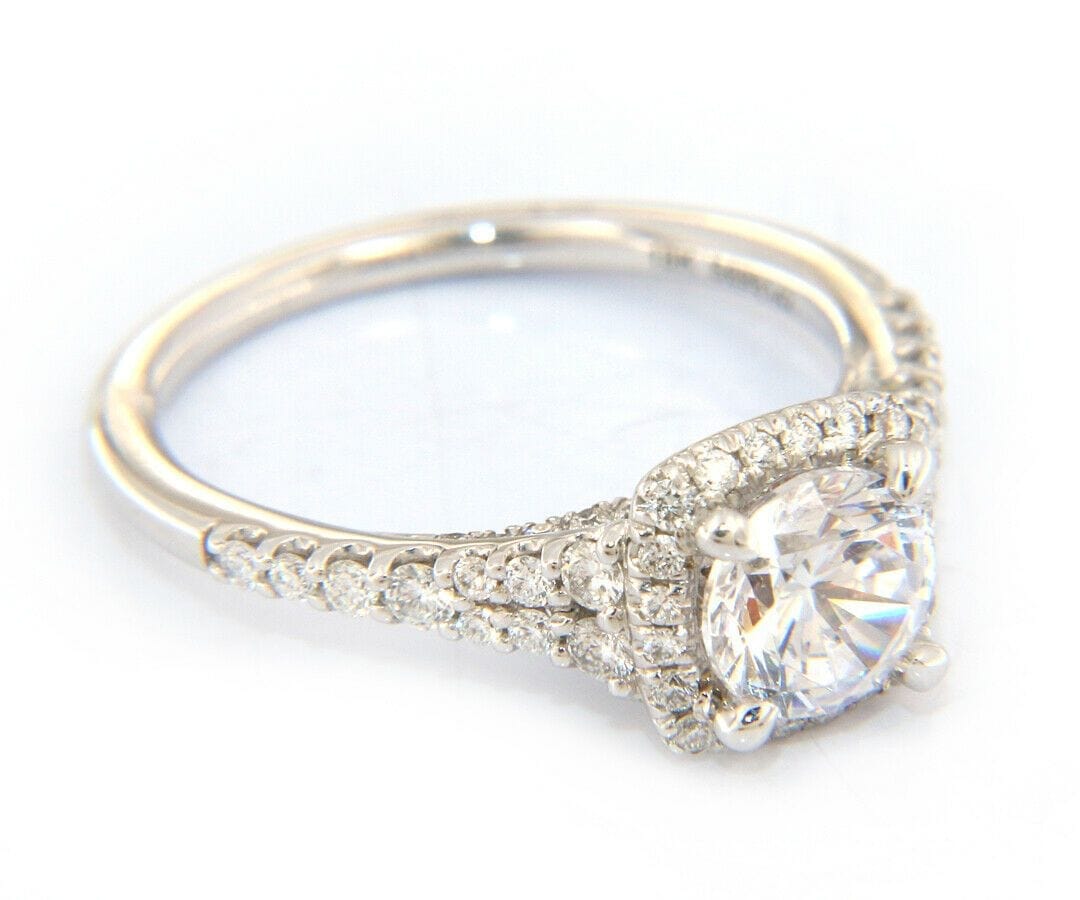 Gabriel & Co. New Gabriel & Co. Halo Double Row Semi Mount Ring in 18kt