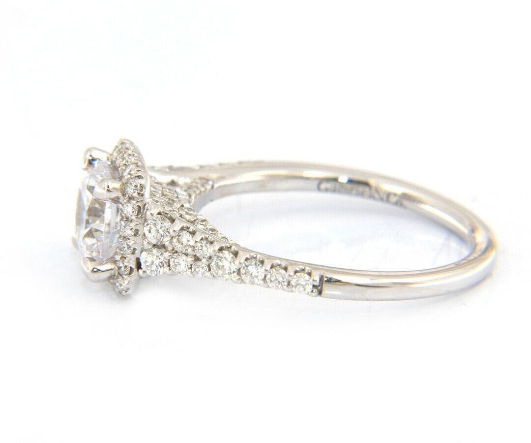 Gabriel & Co. New Gabriel & Co. Halo Double Row Semi Mount Ring in 18kt