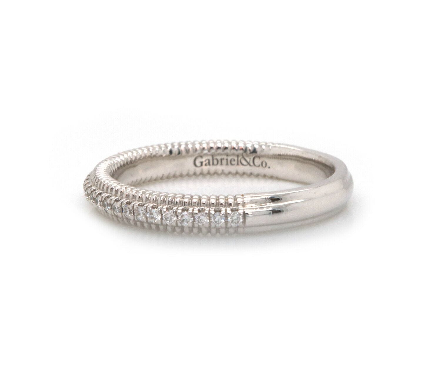 Gabriel & Co. New Gabriel & Co. Shared Prong Diamond Milgrain Band Ring in 14K