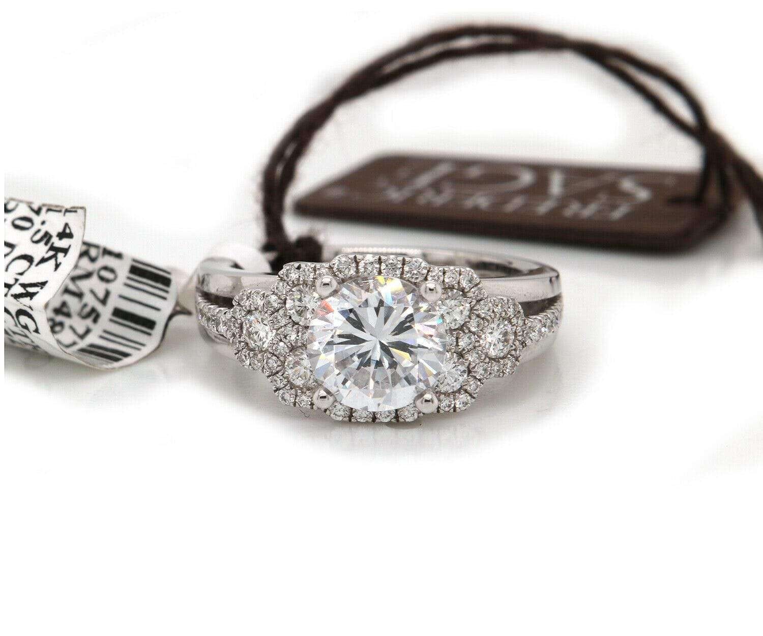 Frederic Sage 0.75 CTW Frederic Sage Diamond Split Shank Halo Semi Mount Ring In 14K