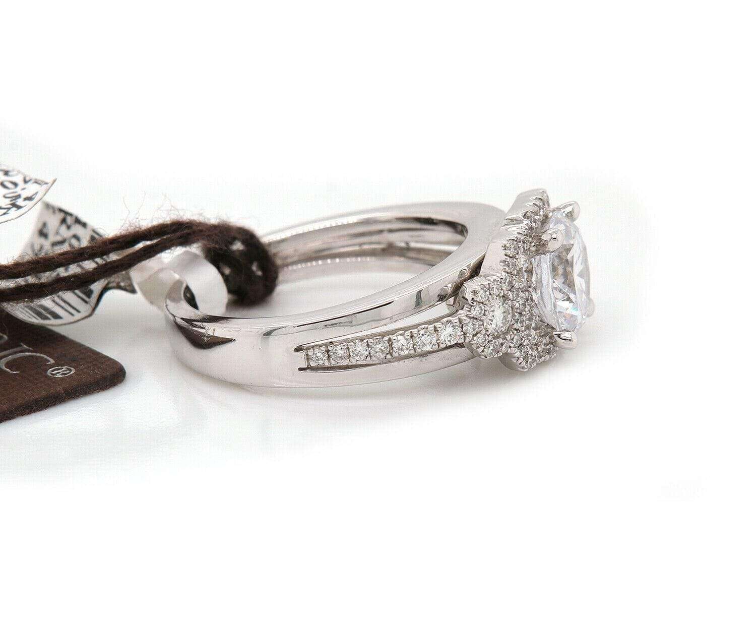 Frederic Sage 0.75 CTW Frederic Sage Diamond Split Shank Halo Semi Mount Ring In 14K