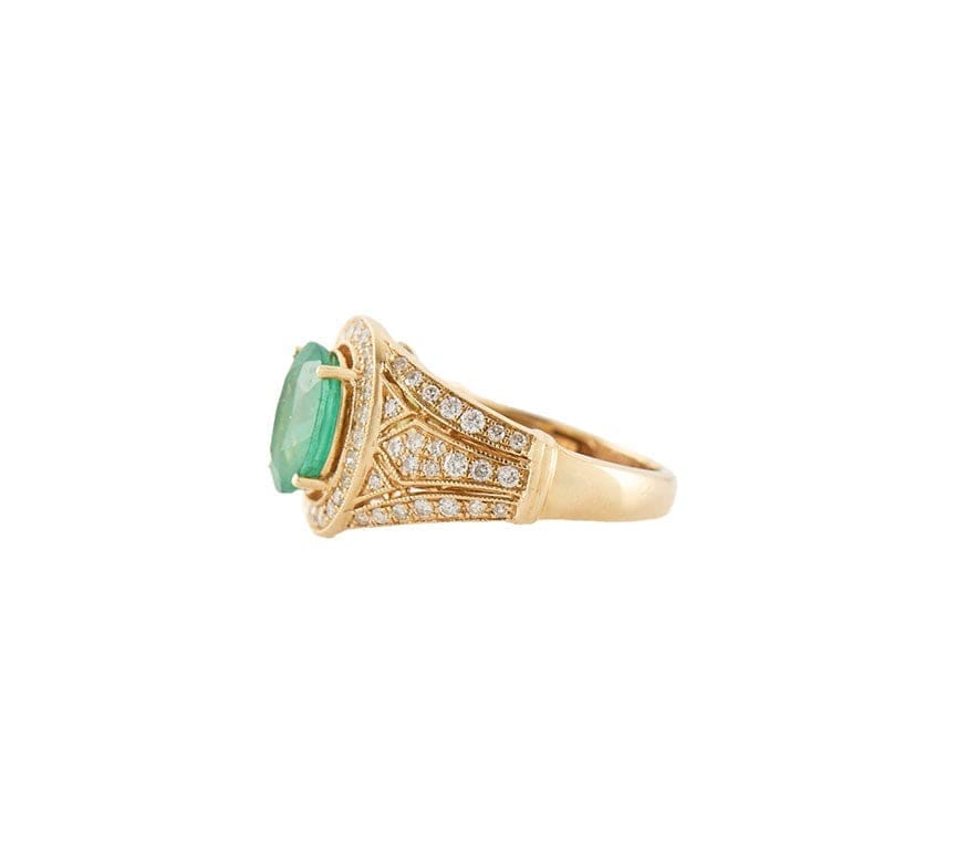 Effy 1.75ct Emerald and 0.50ctw Diamond Frame Ring in 14K