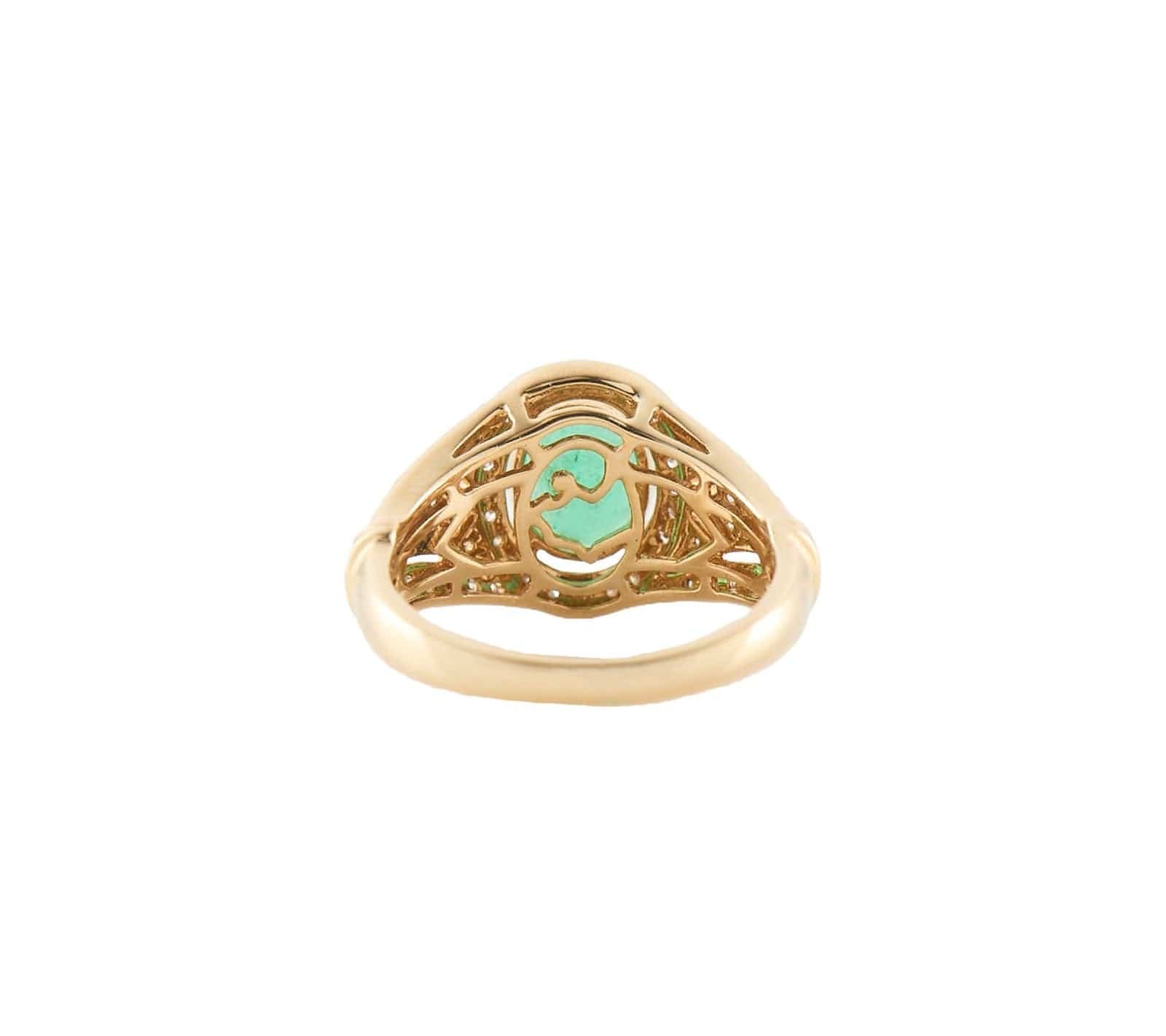 Effy 1.75ct Emerald and 0.50ctw Diamond Frame Ring in 14K