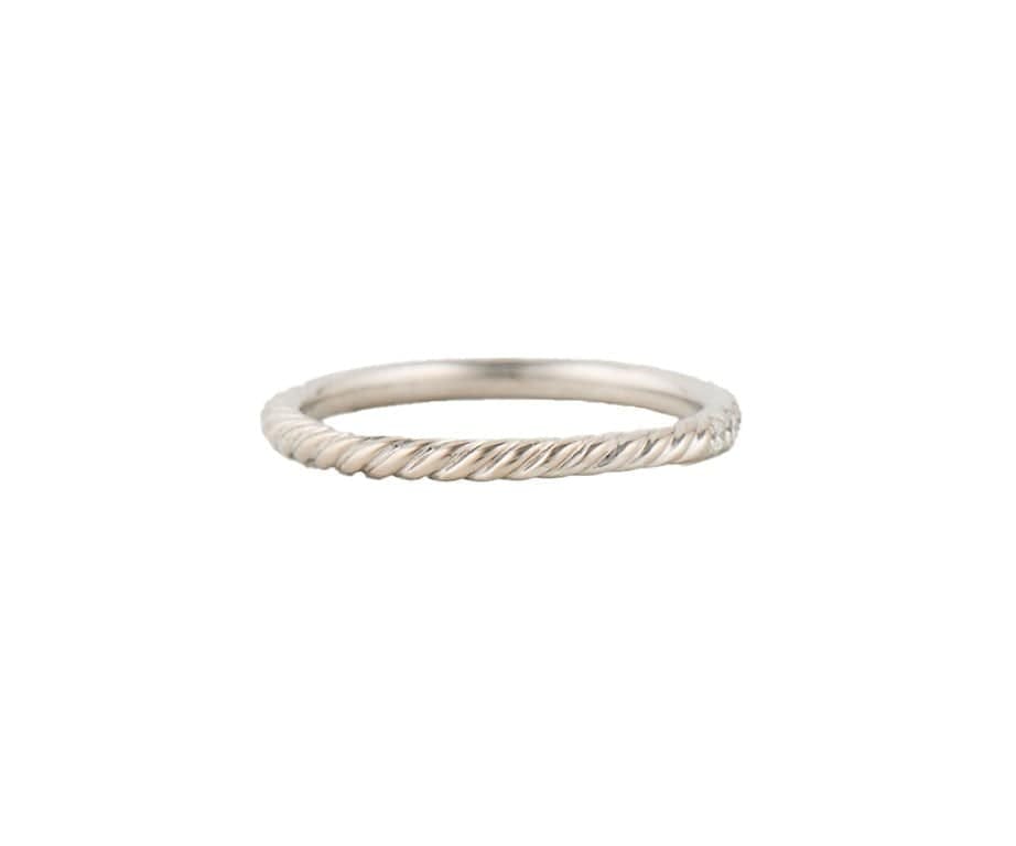 David Yurman 0.32ctw Pave Diamond Cable Stack Band Ring in 18K
