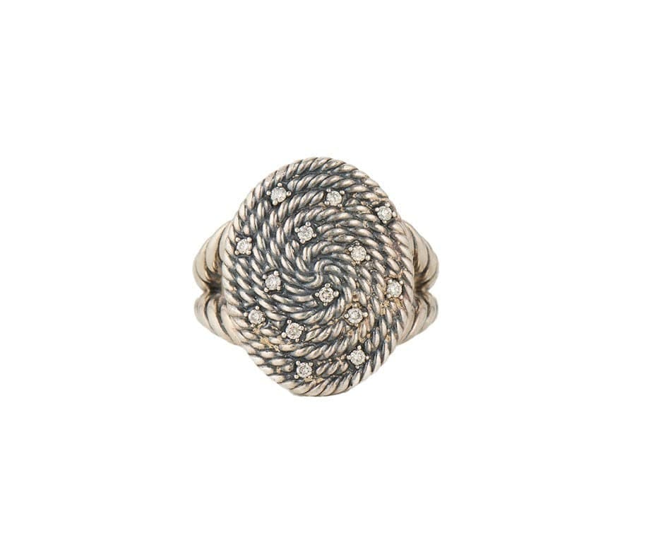 David Yurman 0.18ctw Diamond Cable Coil Cocktail Ring in Sterling