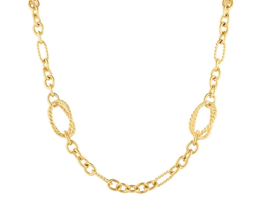 David Yurman Twisted Cable Lantana Link Necklace in 18K