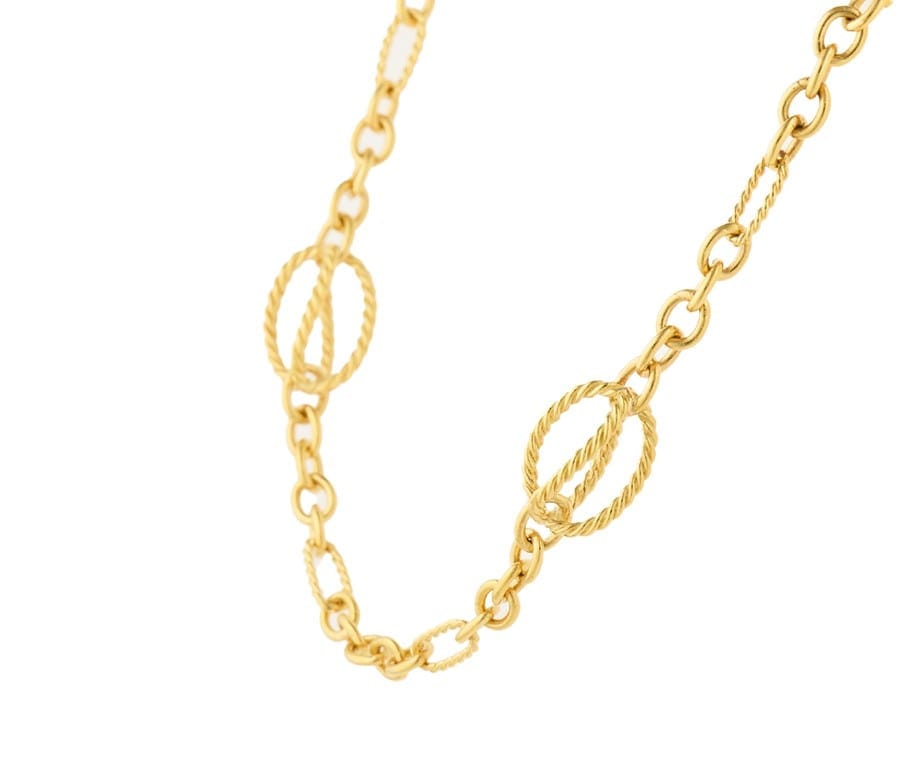 David Yurman Twisted Cable Lantana Link Necklace in 18K