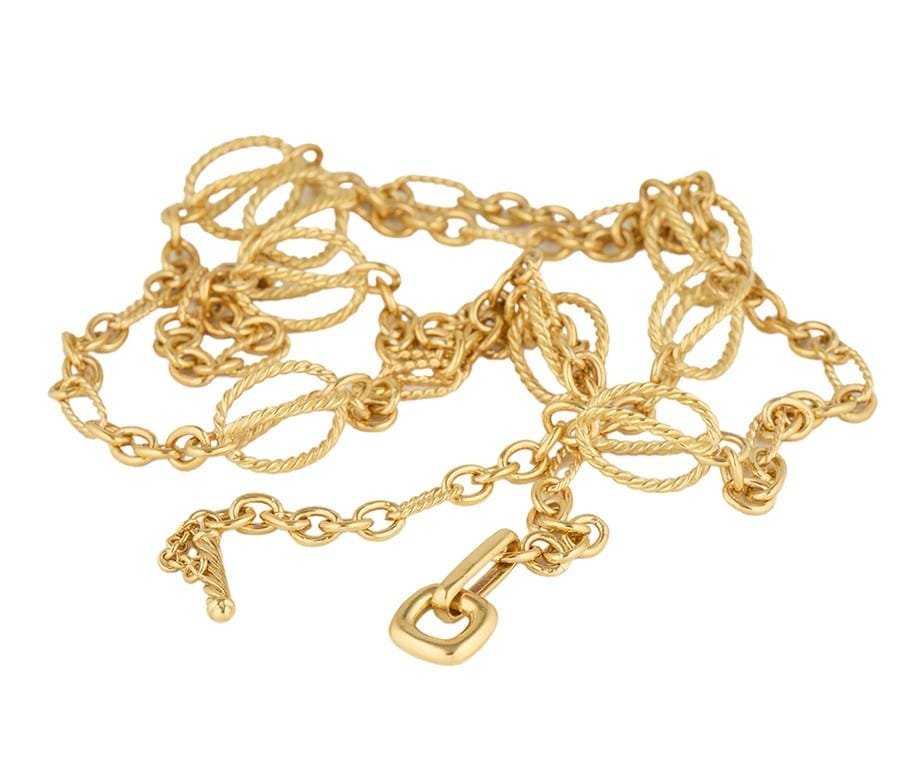 David Yurman Twisted Cable Lantana Link Necklace in 18K