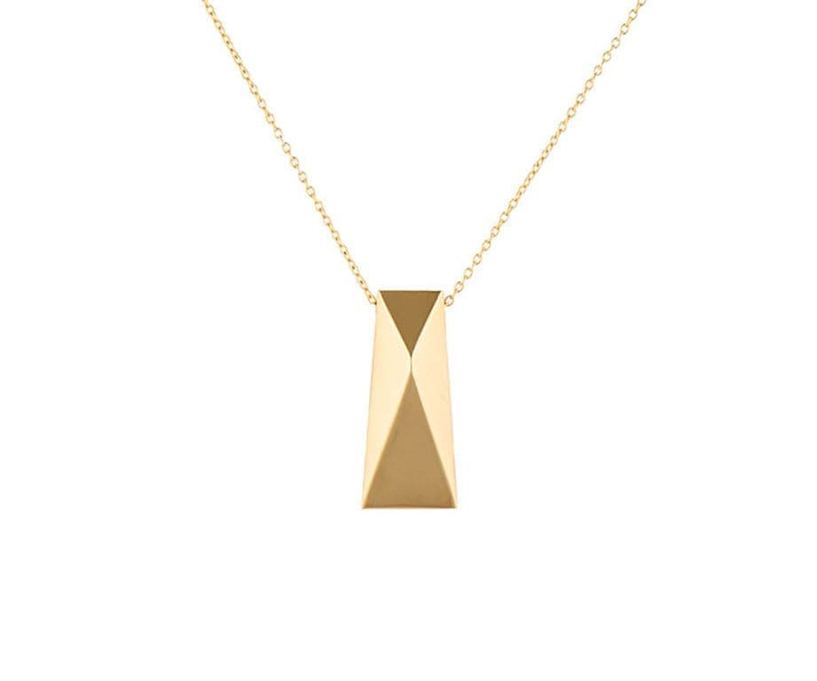 Versace Polished Geometric Pendant Necklace in 18K