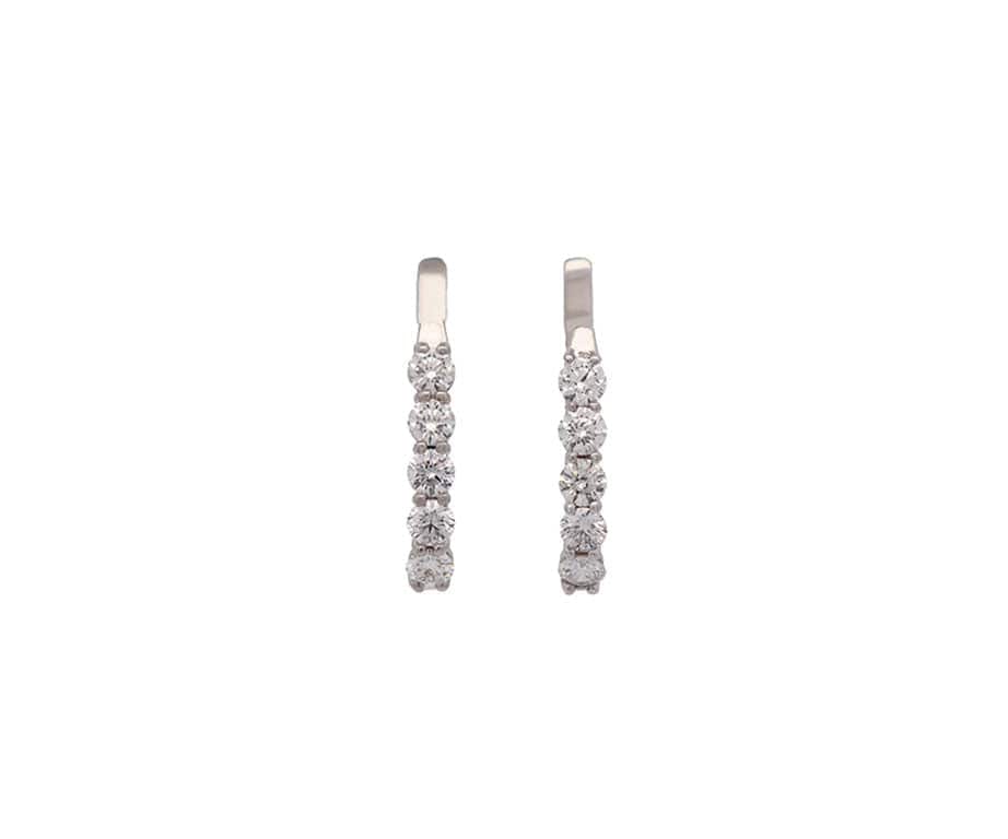 Sonia Bitton 0.80ctw Diamond Five Stone J Hoop Earrings in 14K