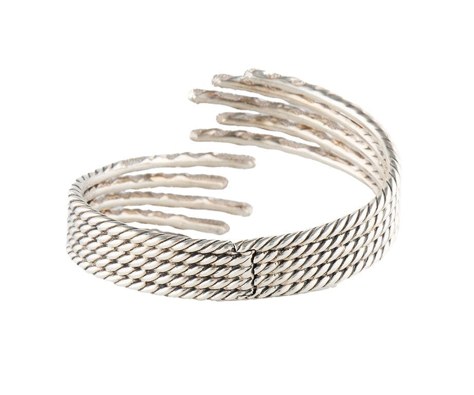 David Yurman 1.35ctw Diamond Willow Five Row Open Bracelet in Sterling